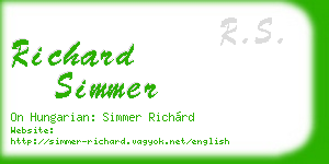 richard simmer business card